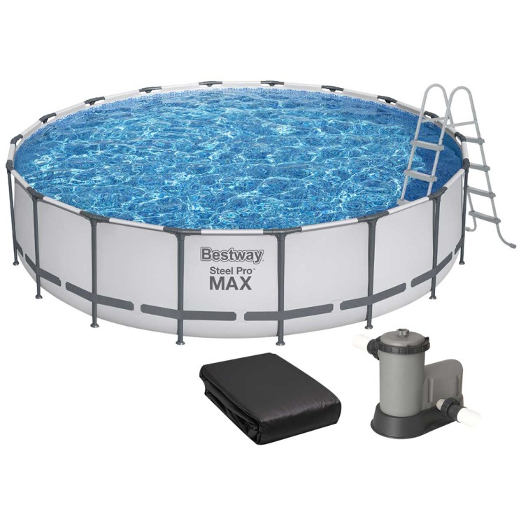 Каркасний басейн Bestway 56462 (549х122) з картриджним фільтром, драбиною та захисним тентом