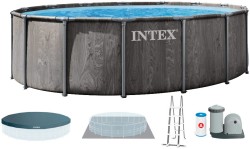 Каркасний басейн Intex 26744 GREYWOOD (549х122 см) з картриджним фільтром, драбиною та тентом