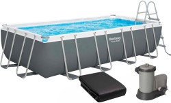 Каркасний басейн Bestway 56465 (549x274x122 см) з картриджним фільтром, драбиною та тентом