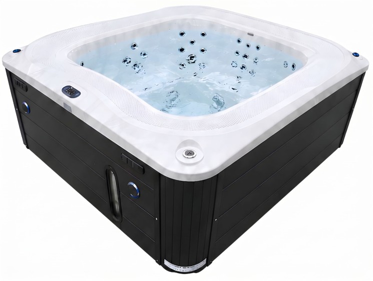 Переливний СПА-басейн Aquajoy Serenity (250х230х96 см), Сріблясто-білий мармур