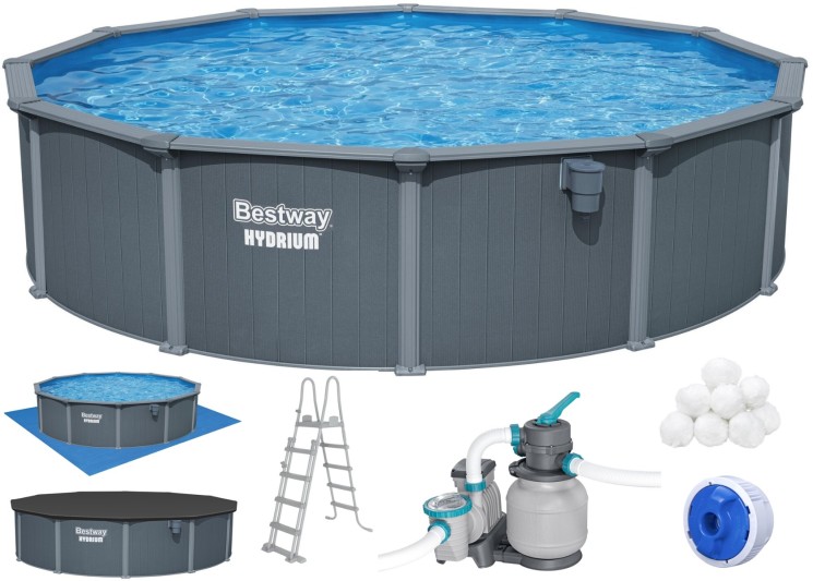 Збірний басейн Bestway Hydrium 561CS (549х132 см) з пісочним фільтром, драбиною та тентом