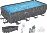 Каркасний басейн Bestway Grey 561KA (549х274х132 см) з пісочним фільтром, тентом та драбиною