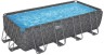 Каркасний басейн Bestway Grey 561KA (549х274х132 см) з пісочним фільтром, тентом та драбиною