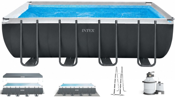 Каркасний басейн Intex 26356 ULTRA XTR (549х274х132 см) з пісочним фільтром, драбиною, підкладкою і тентом