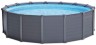 Збірний басейн Intex 26384 GRAPHITE GRAY (478х124 см) з пісочним фільтром, драбиною, підкладкою і тентом