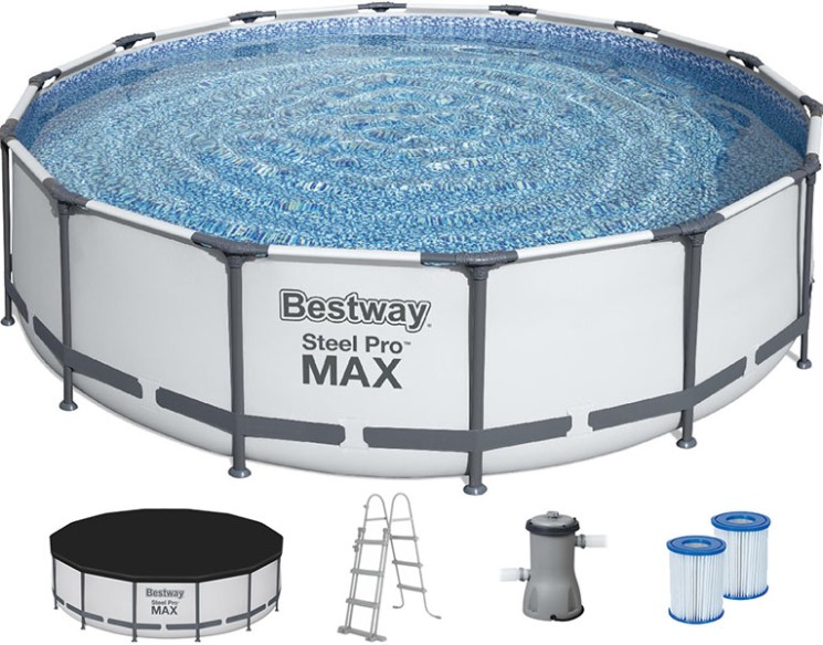 Каркасний басейн Bestway 56950 (427х107 см) з картриджним фільтром, тентом і драбиною