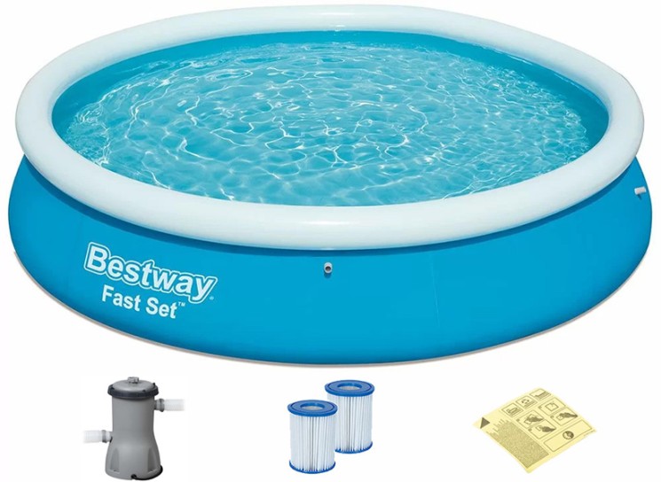 Надувний круглий басейн Bestway 57274 (366х76 см) з картриджним фільтром