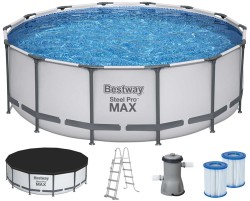 Каркасний басейн Bestway 5612X (427х122 см) з картриджним фільтром, тентом і драбиною