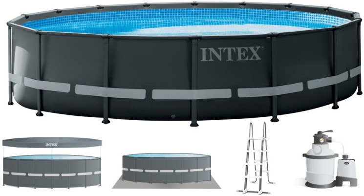 Каркасний басейн Intex 26330 ULTRA XTR (549х132 см) з пісочним фільтром, драбиною та тентом