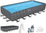 Каркасний басейн Bestway Grey 561KG (732х366х132 см) з пісочним фільтром, тентом та драбиною
